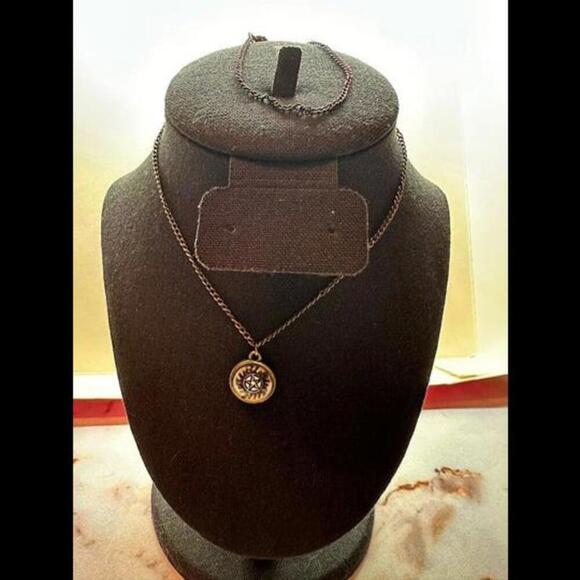 Supernatural Inspired Pendant Necklace - Celestial Compass Design - Picture 2 of 2